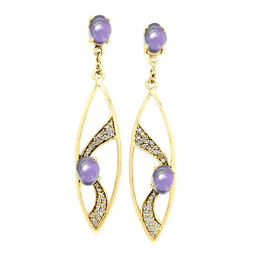 Fantastic Contemporary Solid Gold Earrings with Gemstones GER1201